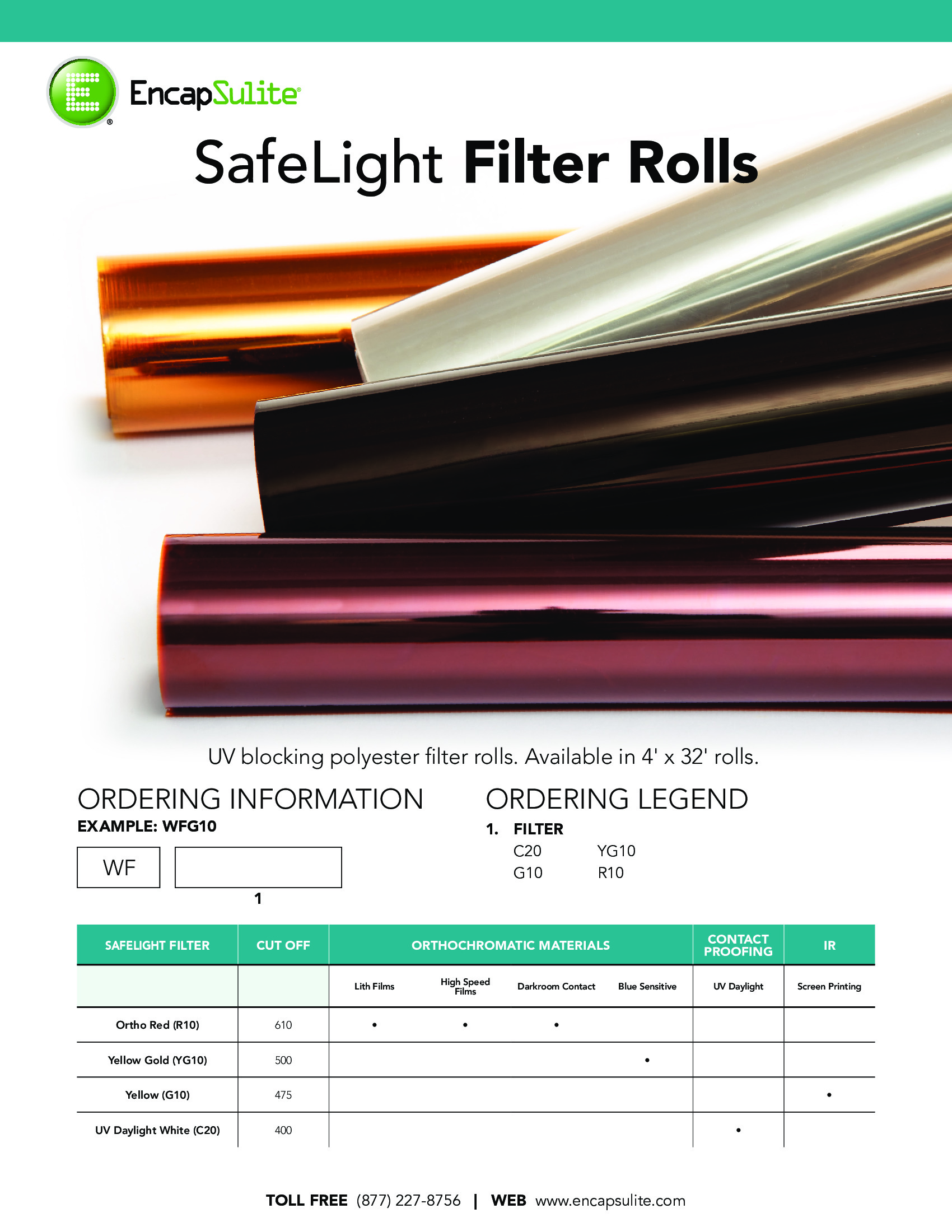 SafeLight Filter Roll Specification